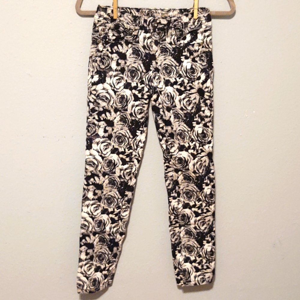 Justice B&W Floral Jeans